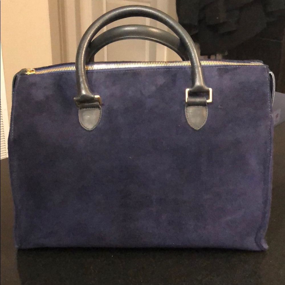 Navy Suede Bag - Clare Vivier